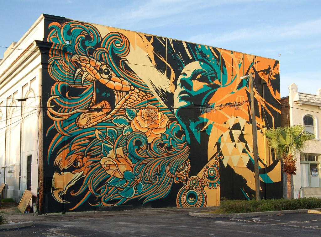 Tes One and Pale Horse Design St Pete Florida Mural